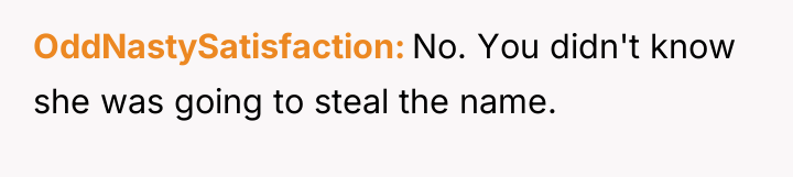 OddNastySatisfaction No. You didn't know she was going to steal...