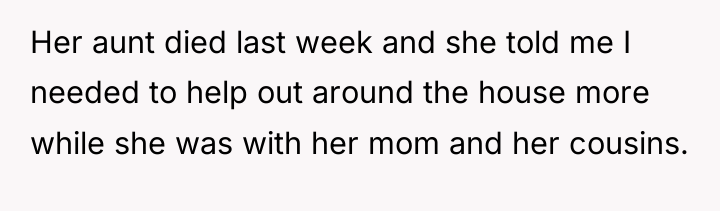 Her aunt died last week and she told me I...