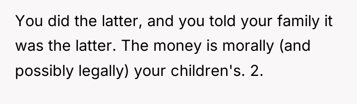 You did the latter, and you told your family it...