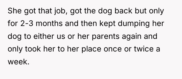 She got that job, got the dog back but only...