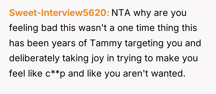 Sweet-Interview5620 NTA why are you feeling bad this wasn't a...