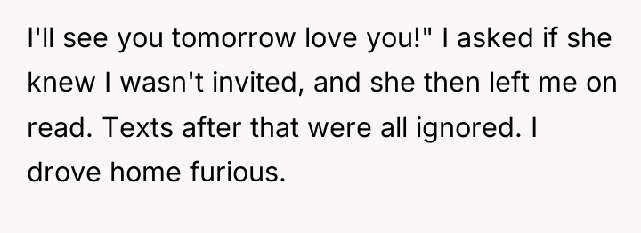 I'll see you tomorrow love you!" I asked if she...