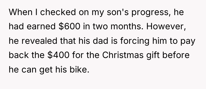 When I checked on my son's progress, he had earned...
