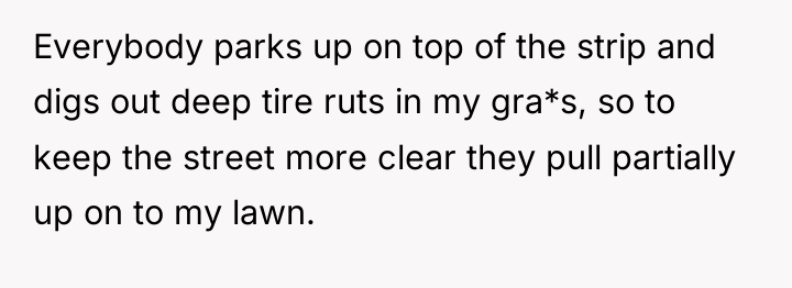 Everybody parks up on top of the strip and digs...