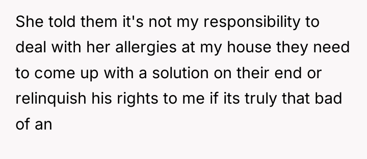 She told them it's not my responsibility to deal with...