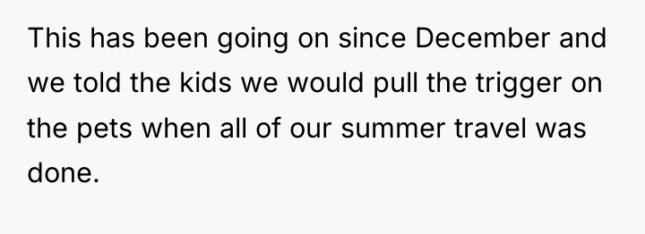 This has been going on since December and we told...