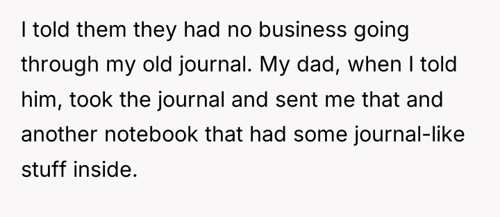 I told them they had no business going through my...