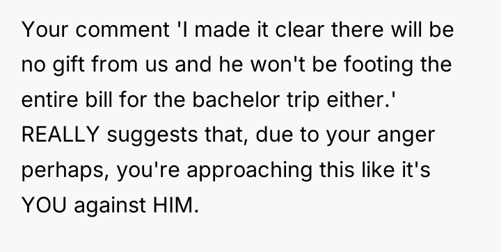Your comment 'I made it clear there will be no...