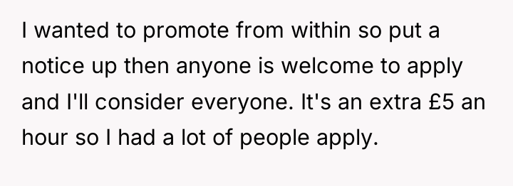 I wanted to promote from within so put a notice...