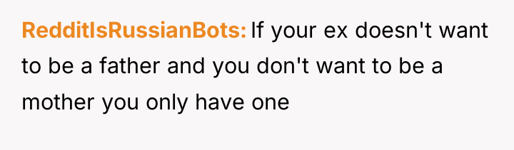 RedditIsRussianBots If your ex doesn't want to be a father...