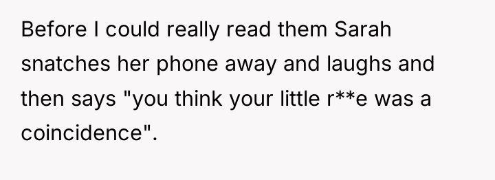Before I could really read them Sarah snatches her phone...