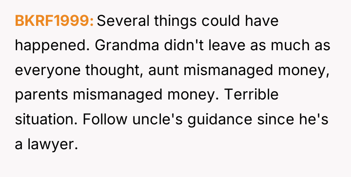 BKRF1999 Several things could have happened. Grandma didn't leave as...