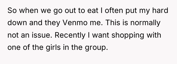 So when we go out to eat I often put...