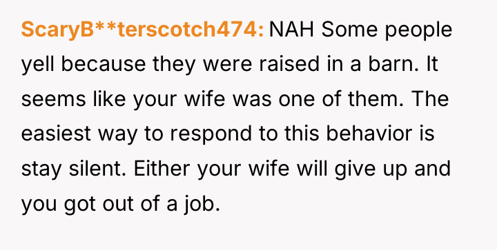 ScaryB**terscotch474 NAH Some people yell because they were raised in...