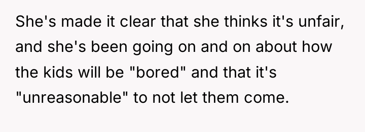 She's made it clear that she thinks it's unfair, and...