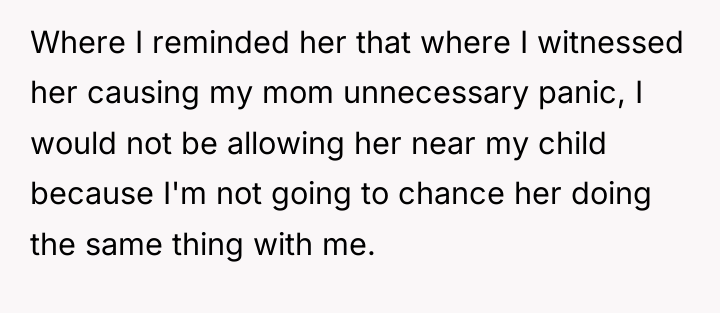 Where I reminded her that where I witnessed her causing...
