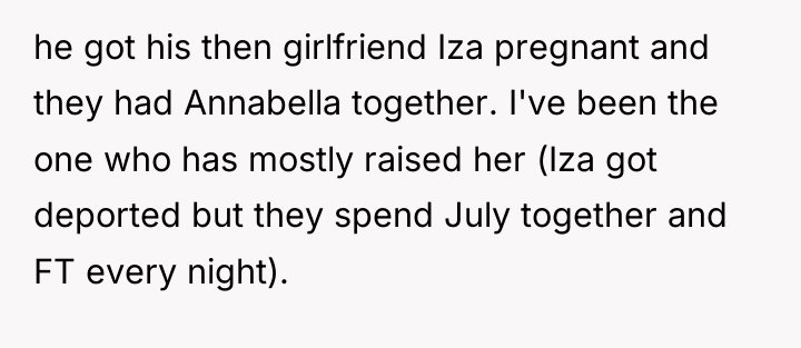 he got his then girlfriend Iza pregnant and they had...