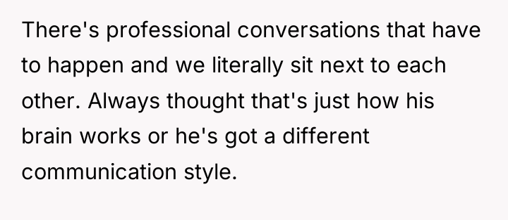 There's professional conversations that have to happen and we literally...