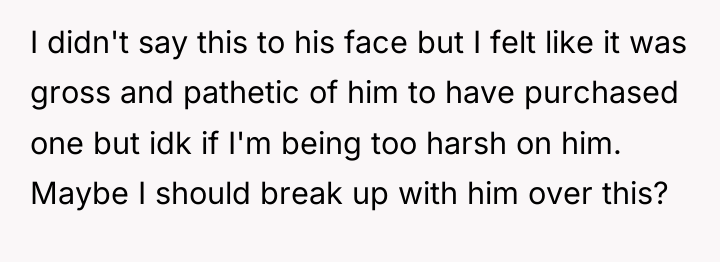 I didn't say this to his face but I felt...