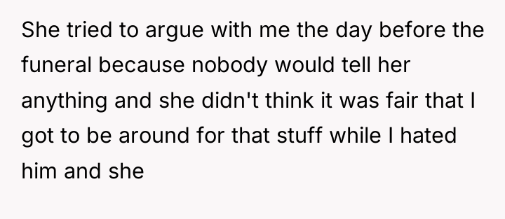 She tried to argue with me the day before the...