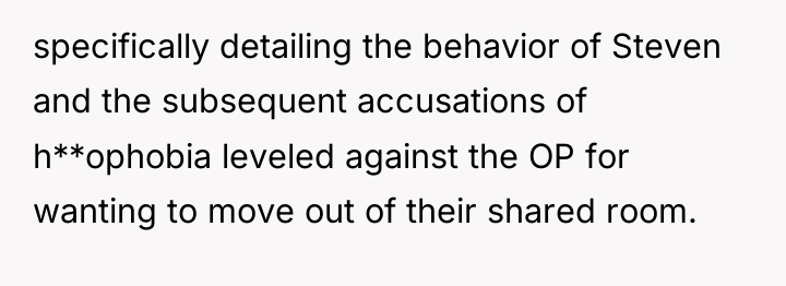 specifically detailing the behavior of Steven and the subsequent accusations...