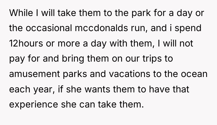 While I will take them to the park for a...