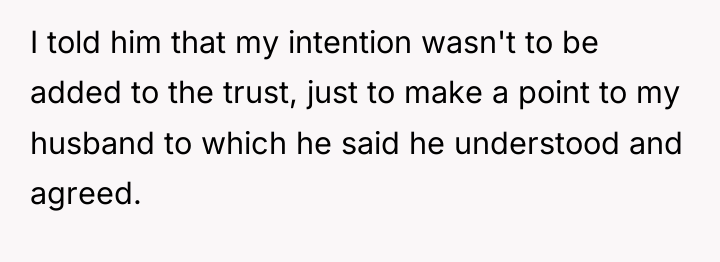 I told him that my intention wasn't to be added...