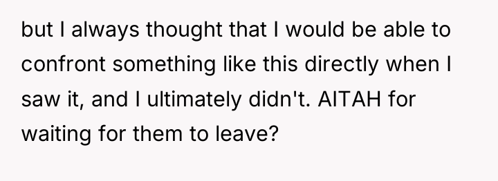 but I always thought that I would be able to...