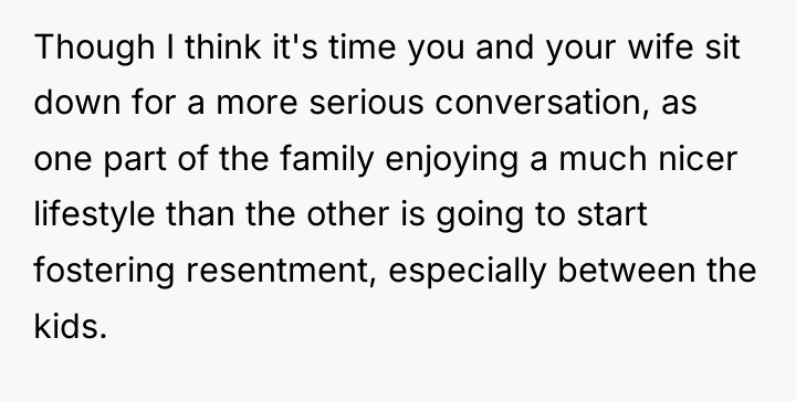 Though I think it's time you and your wife sit...