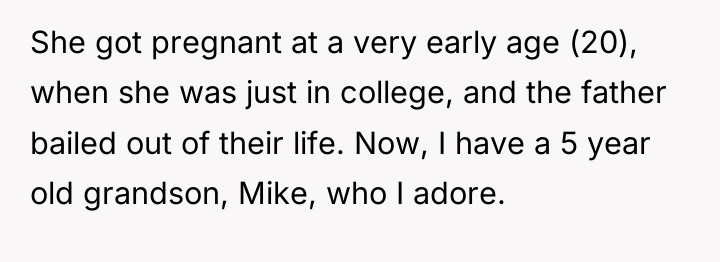 She got pregnant at a very early age (20), when...