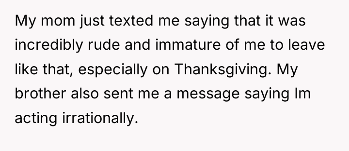 My mom just texted me saying that it was incredibly...