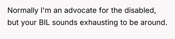 Normally I'm an advocate for the disabled, but your BIL...