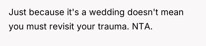Just because it's a wedding doesn't mean you must revisit...