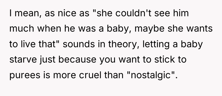 I mean, as nice as "she couldn't see him much...