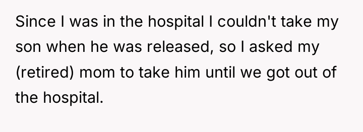 Since I was in the hospital I couldn't take my...