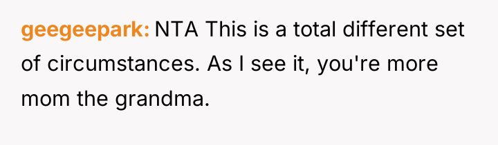 geegeepark NTA This is a total different set of circumstances....