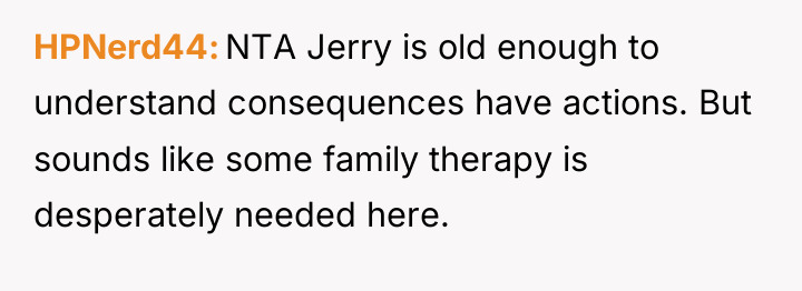 HPNerd44 NTA Jerry is old enough to understand consequences have...