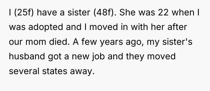 I (25f) have a sister (48f). She was 22 when...