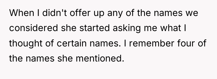 When I didn't offer up any of the names we...