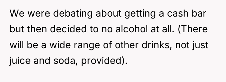 We were debating about getting a cash bar but then...