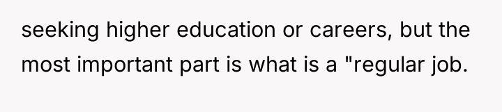 seeking higher education or careers, but the most important part...