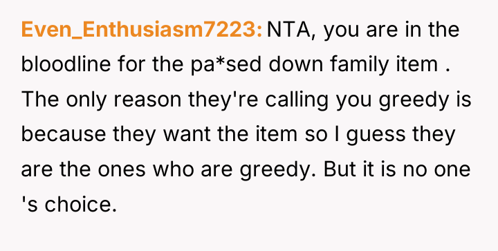 Even_Enthusiasm7223 NTA, you are in the bloodline for the pa*sed...