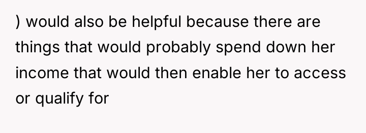 ) would also be helpful because there are things that...