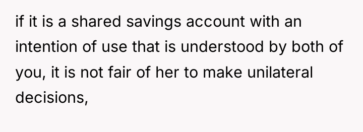 if it is a shared savings account with an intention...