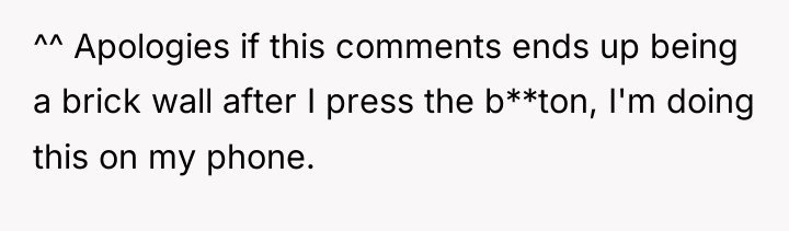 ^^ Apologies if this comments ends up being a brick...