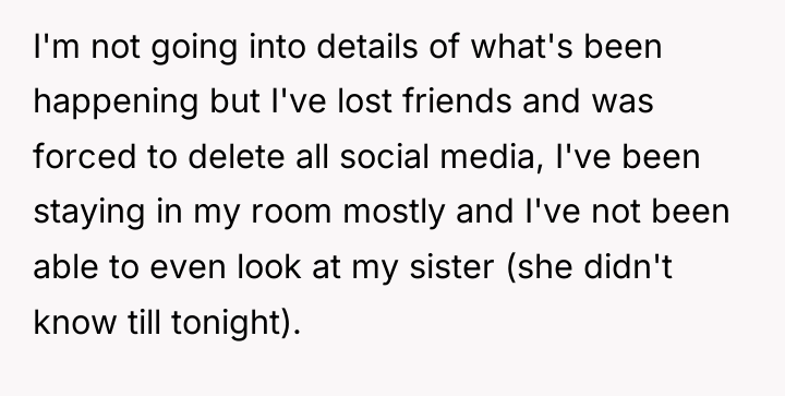 I'm not going into details of what's been happening but...