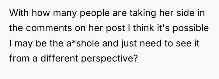 With how many people are taking her side in the...