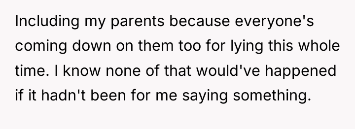 Including my parents because everyone's coming down on them too...