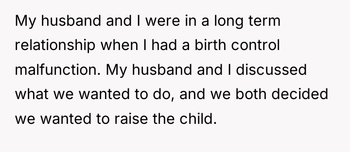 My husband and I were in a long term relationship...
