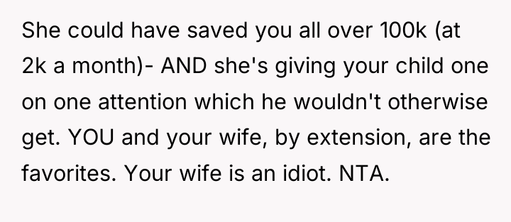 She could have saved you all over 100k (at 2k...